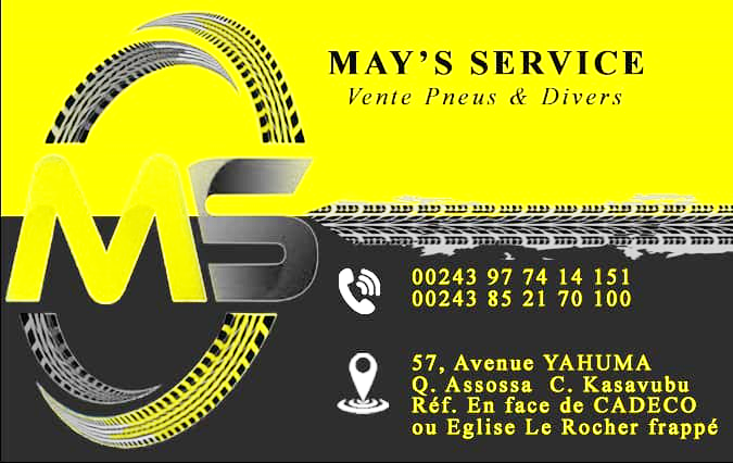 Economie : MAY’S SERVICE nouveau shop de vente de  pneus à Kinshasa